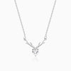 Silver Deer Heart Necklace