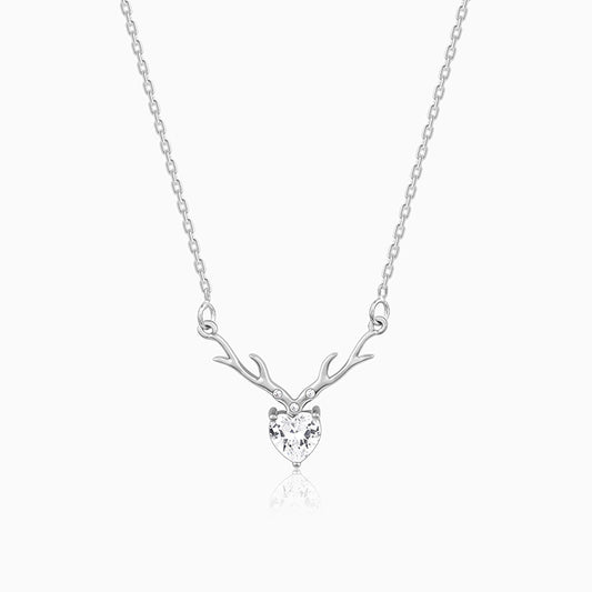 Silver Deer Heart Necklace