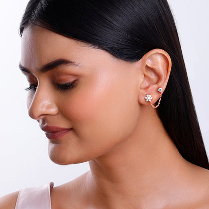 Rose Gold Fiona Ear Double Piercings