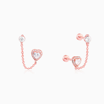 Rose Gold Hearty Ear Double Piercings