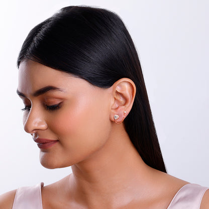 Rose Gold Hearty Ear Double Piercings