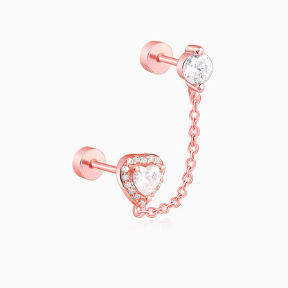 Rose Gold Hearty Ear Double Piercings