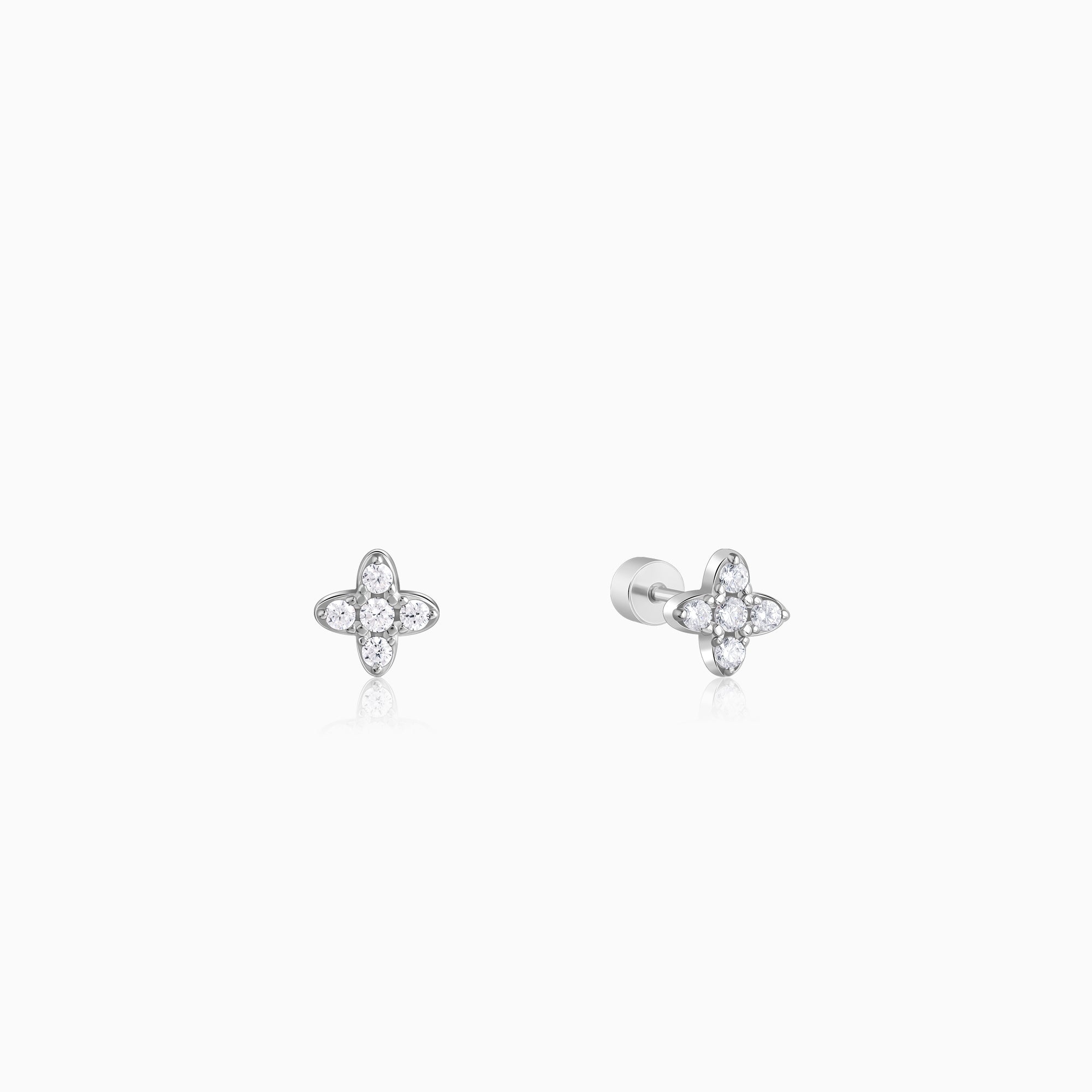 Silver Bluma Ear Piercings