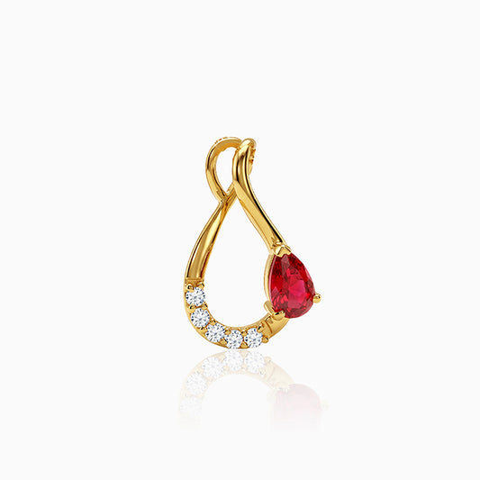 Golden Pretty Twist Pendant (Without Chain)