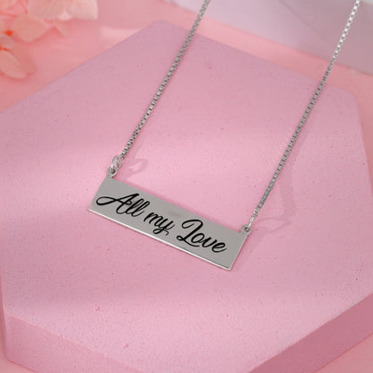 Silver Engraved Pendant with Box Chain
