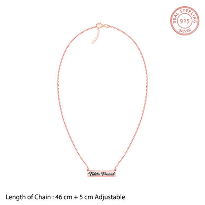 Rose Gold Engraved Pendant with Box Chain
