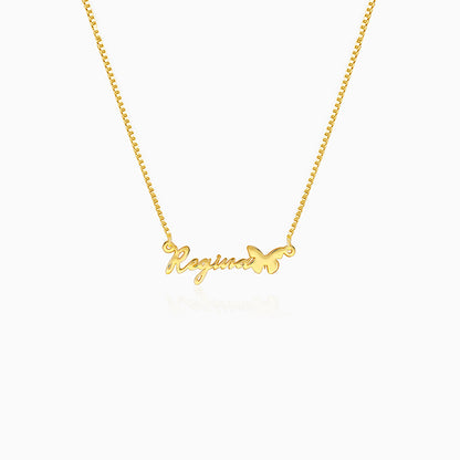 Golden Personalised Butterfly Pendant