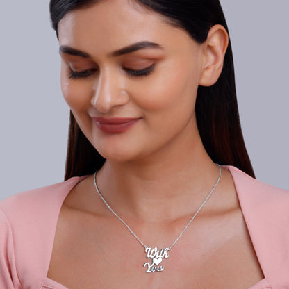 Silver Personalised We Two Pendant