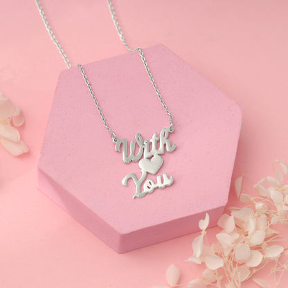 Silver Personalised We Two Pendant