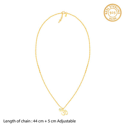 Golden Personalised Om Pendant With Link Chain