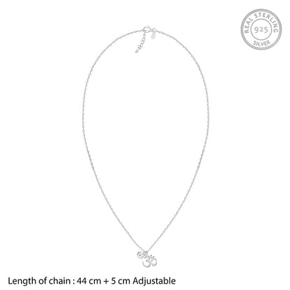 Silver Personalised Om Pendant With Link Chain