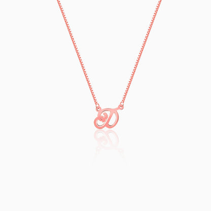 Rose Gold Personalised Cursive Initial Necklace