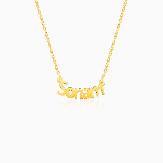 Golden Personalised Name in Bold Necklace
