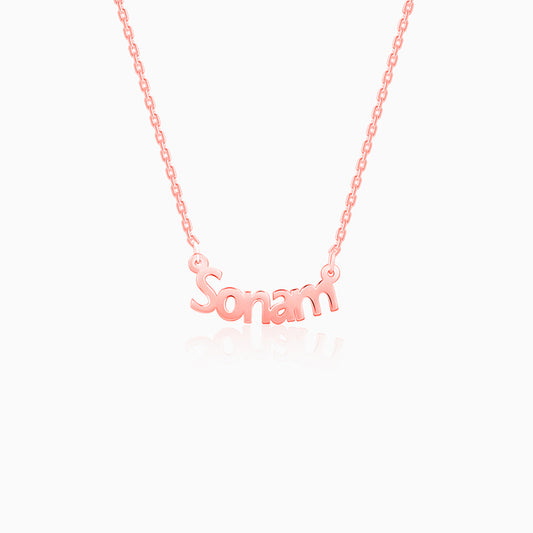 Rose Gold Personalised Name in Bold Necklace