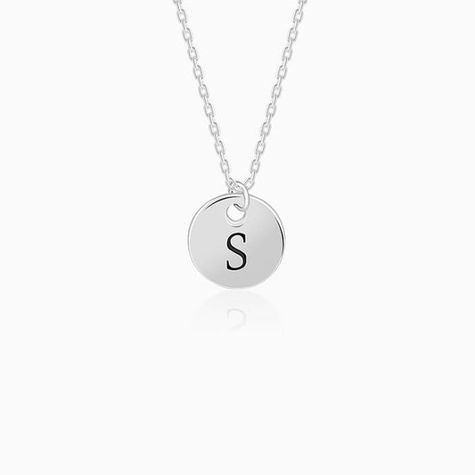 Silver Personalised Classic Initial Pendant with Link Chain