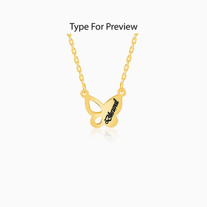 Golden Personalised Butterfly Necklace
