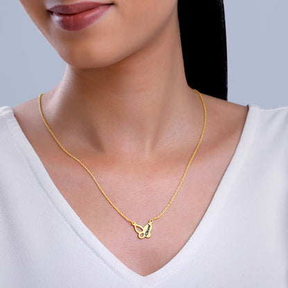 Golden Personalised Butterfly Necklace