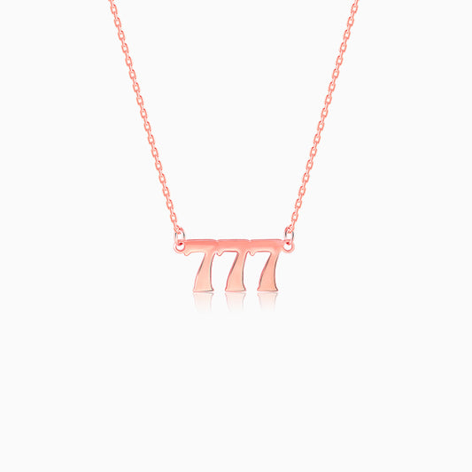 Rose Gold Personalised Triple Numeric Necklace