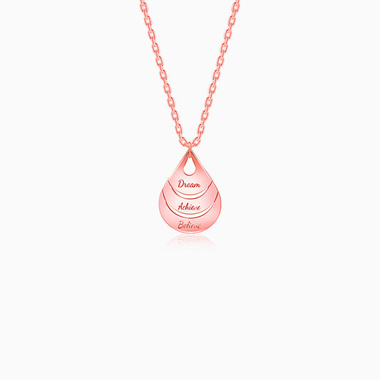 Rose Gold Personalised Dreamy Teardrop Pendant With Link Chain