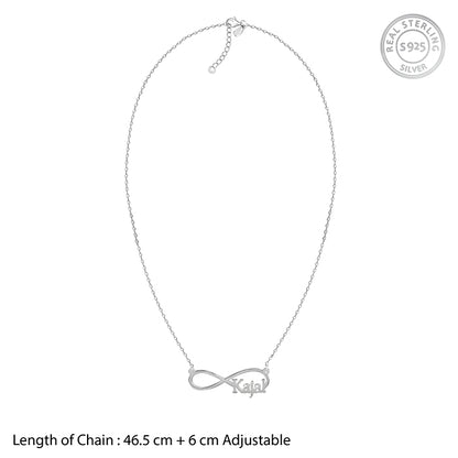 Silver Personalised Infinity Name Necklace