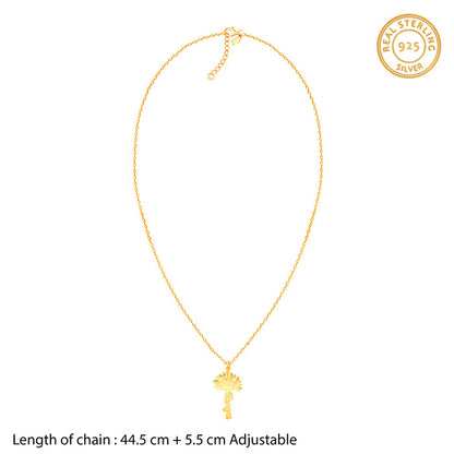Golden Personalised Tree of Names Pendant with Link Chain