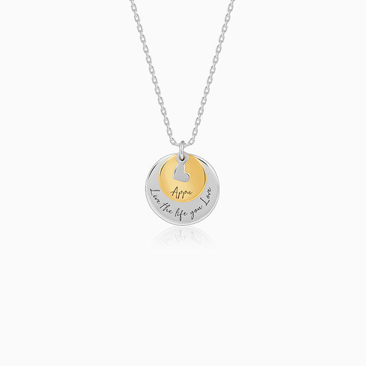 Dual Tone Golden Personalised Layered Coins Name Necklace