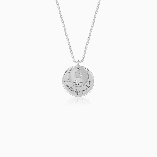 Silver Personalised Layered Coins Name Necklace