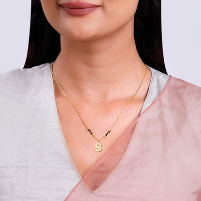 Golden Personalised Cherished Initial Mangalsutra