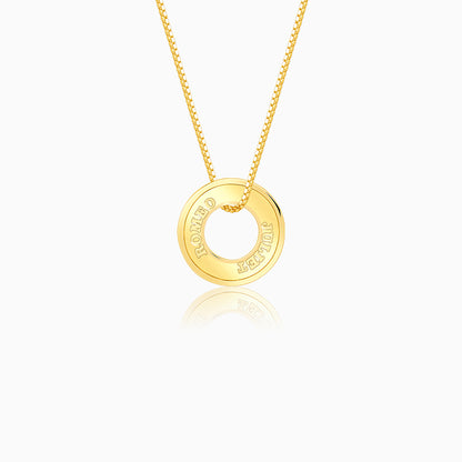 Golden Personalised Circular Pendant For Him