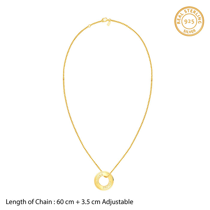 Golden Personalised Circular Men's Pendant- personalised pendant for men
