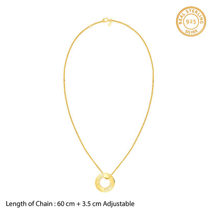 Golden Personalised Circular Men's Pendant- personalised pendant for men