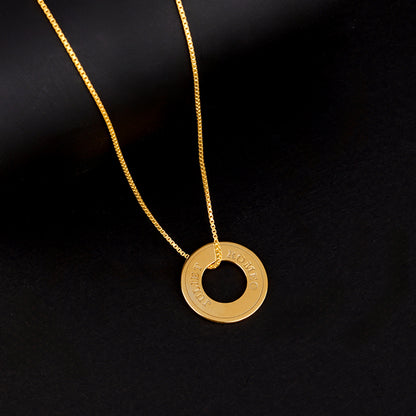 Golden Personalised Circular Pendant For Him