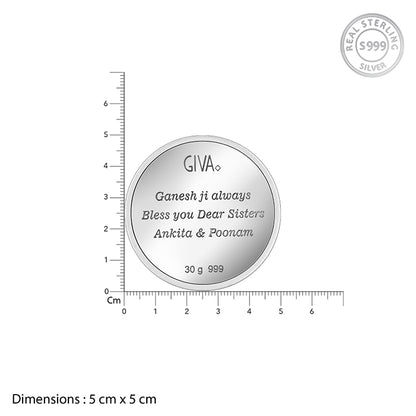 Silver Personalised Ganesha Coin- 30g