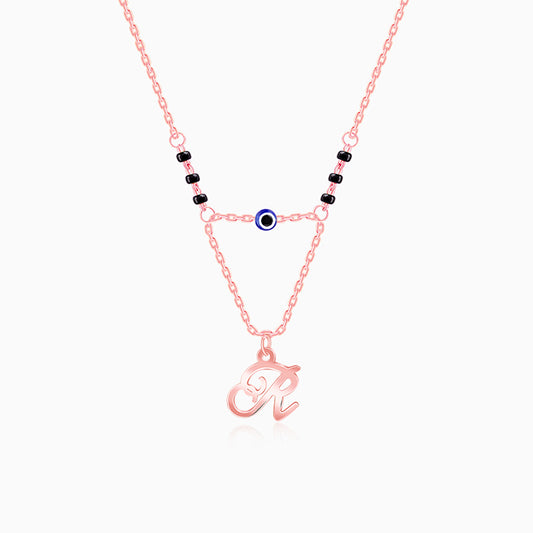 Rose Gold Personalised Evil Eye Mangalsutra Necklace