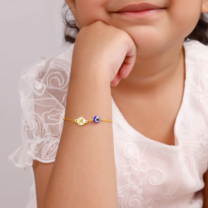 Golden Personalised Envy Gaze Kids Bracelet (2 - 8 Years)