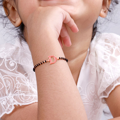Rose Gold Personalised Initial Nazariya Kids Bracelet (2 - 8 Years)