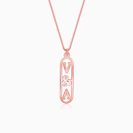 Rose Gold Bar Initial Personalised Pendant For Him