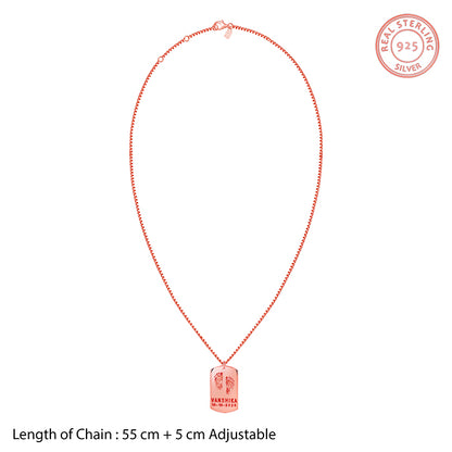 Rose Gold Personalised Baby Foot Print Pendant For Him