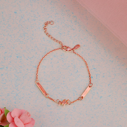 Rose Gold Personalised Letter Charm Bracelet