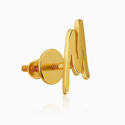 Golden Personalised Letter Stud Earrings