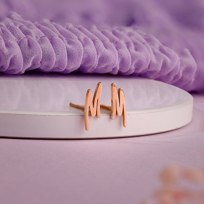 Rose Gold Personalised Letter Stud Earrings