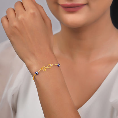 Golden Personalised Initial Nazar Bracelet