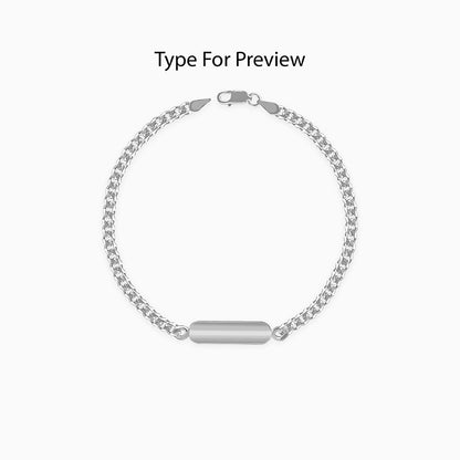 Silver Personalised Cuban Bracelet for Him