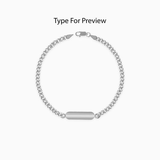 Silver Personalised Cuban Bracelet for Him