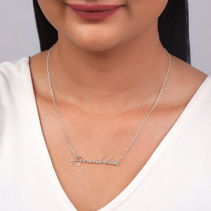 Silver Personalised Signature Name Necklace