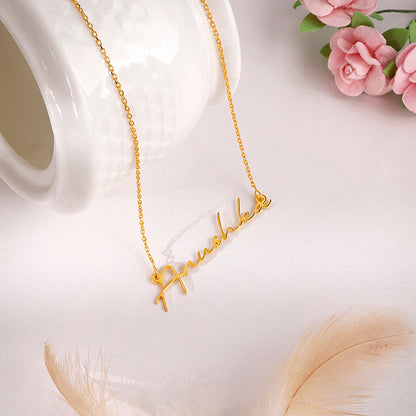 Golden Personalised Signature Name Necklace