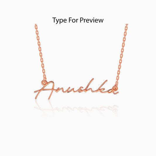 Rose Gold Personalised Signature Name Necklace