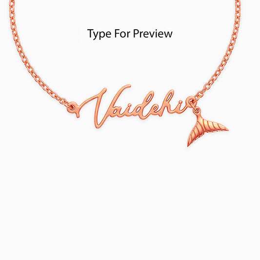 Rose Gold Personalised Cute Mermaid Tail Bracelet