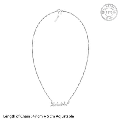 Silver Personalised Queen Necklace