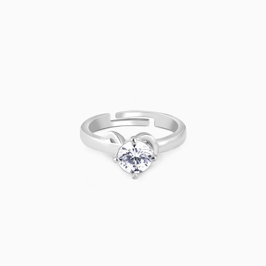 Silver Zircon Classic Ring